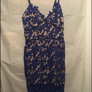 Love...Ady Dress Size M Royal Blue Crochet Dress